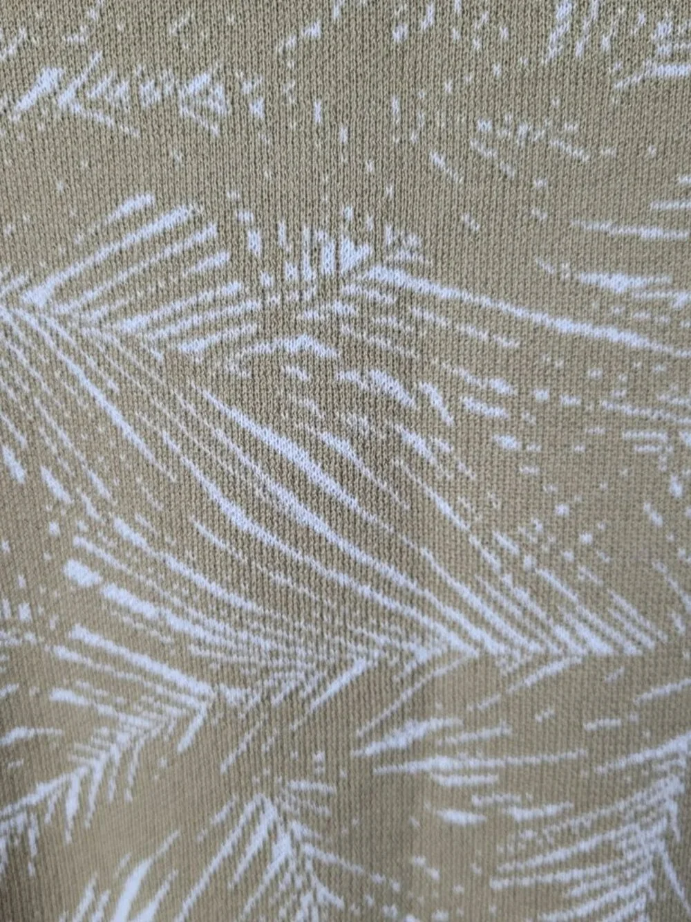 Michael Kors Palm Print Short Sleeve Knit Sweater